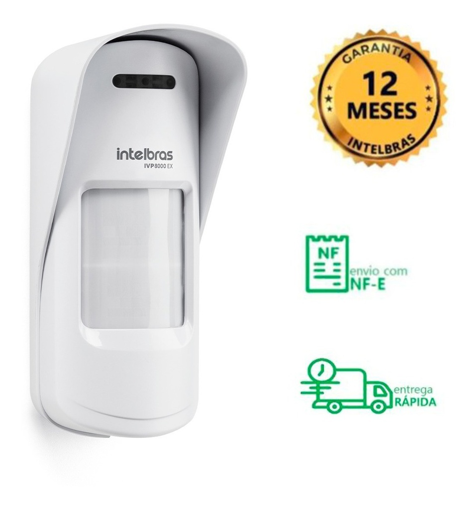 Sensor de Movimento Infravermelho Passivo S/Fio IVP 8000 EX