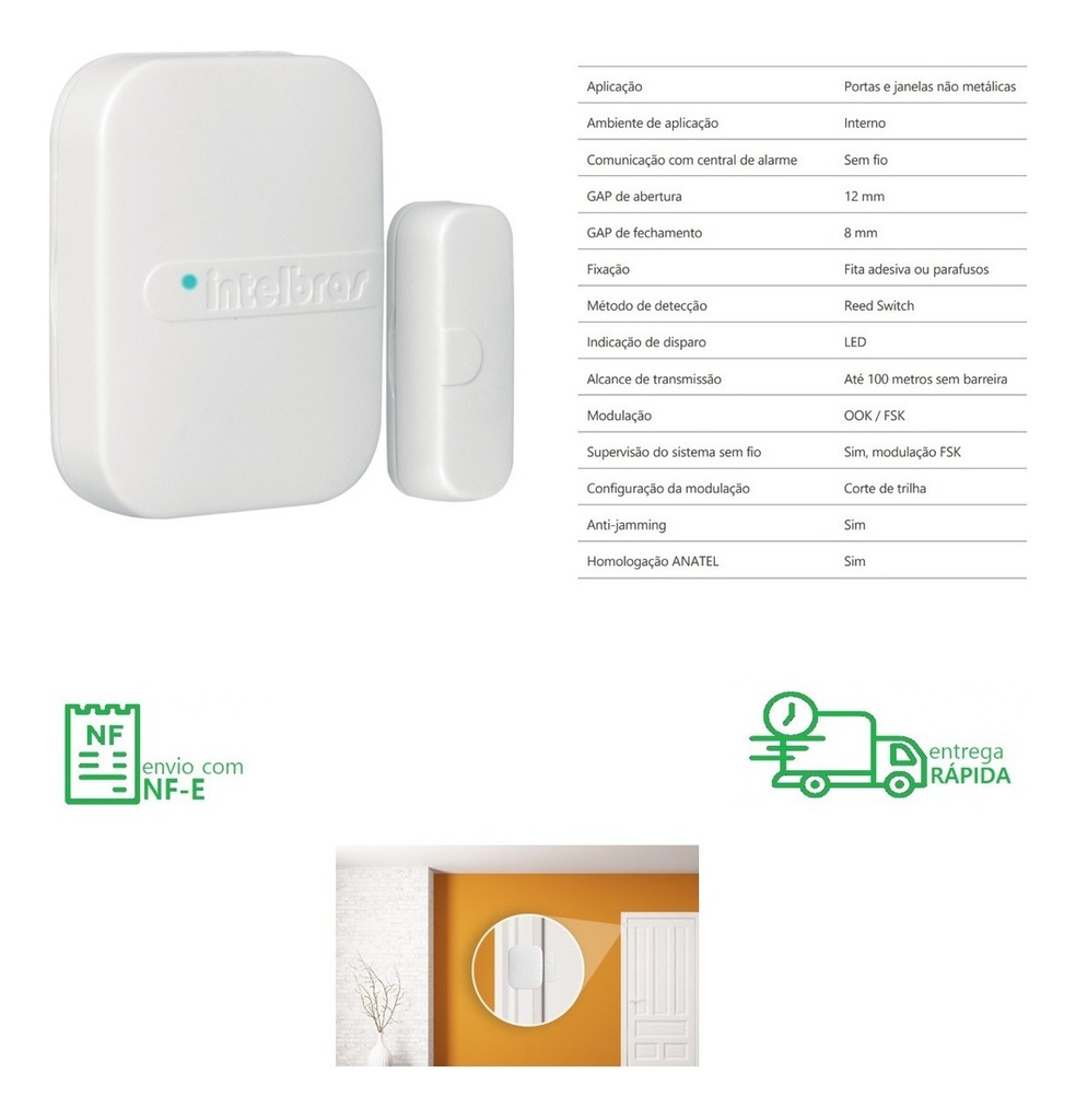 Kit C/ 10 Sensor Xas 4010 Smart  S/ Fio Intelbras