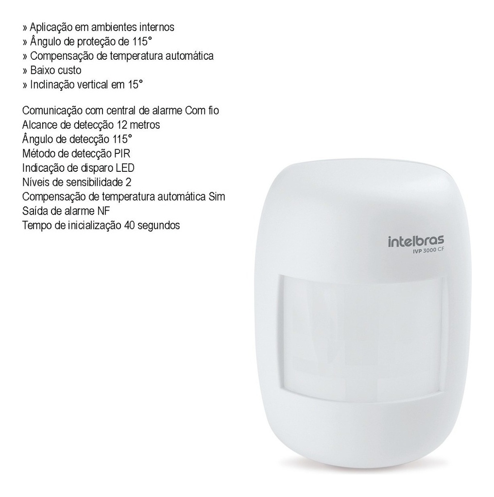 2 X Sensor Infravermelho Passivo Intelbras Ivp 3000 Cf
