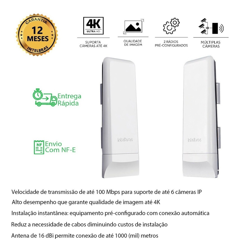 CONJUNTO ROTEADOR WIRELESS (CPE) 5GHZ 16DBI - WOM 5A MIMO