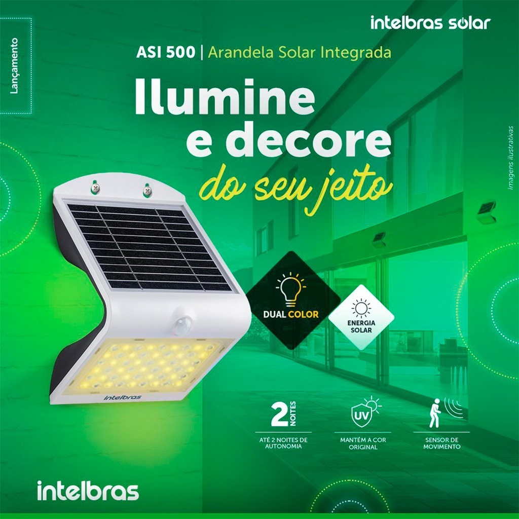 ARANDELA SOLAR INTEGRADA ASI 500 DUAL COLOR LUMINARIA