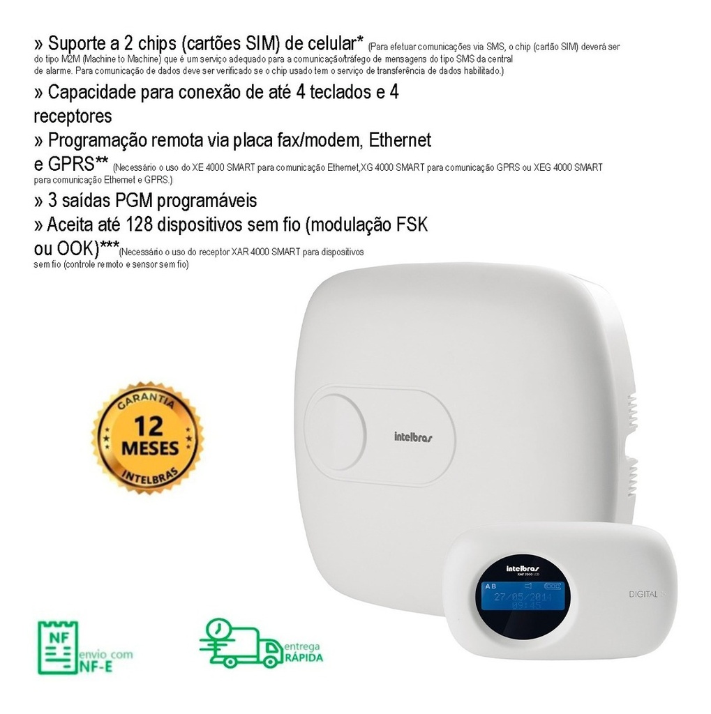 CENTRAL DE ALARME AMT 4010 SMART(com teclado)
