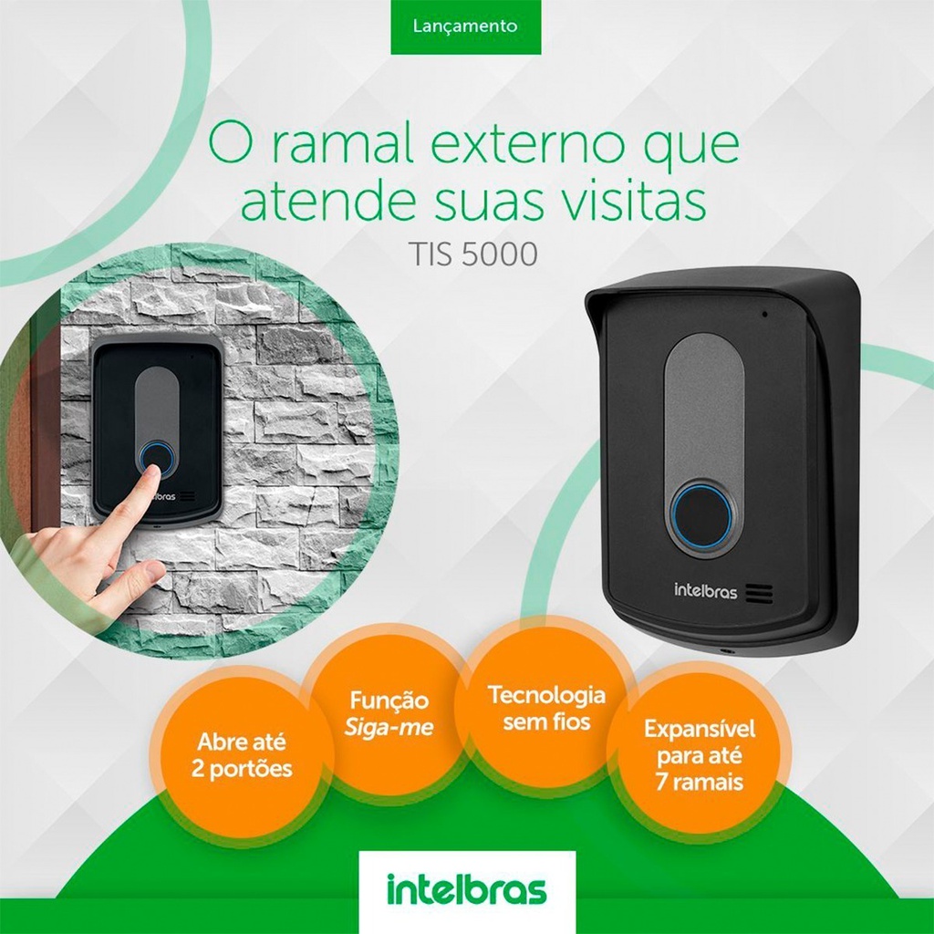 RAMAL EXTERNO PARA PORTEIRO TIS 5000