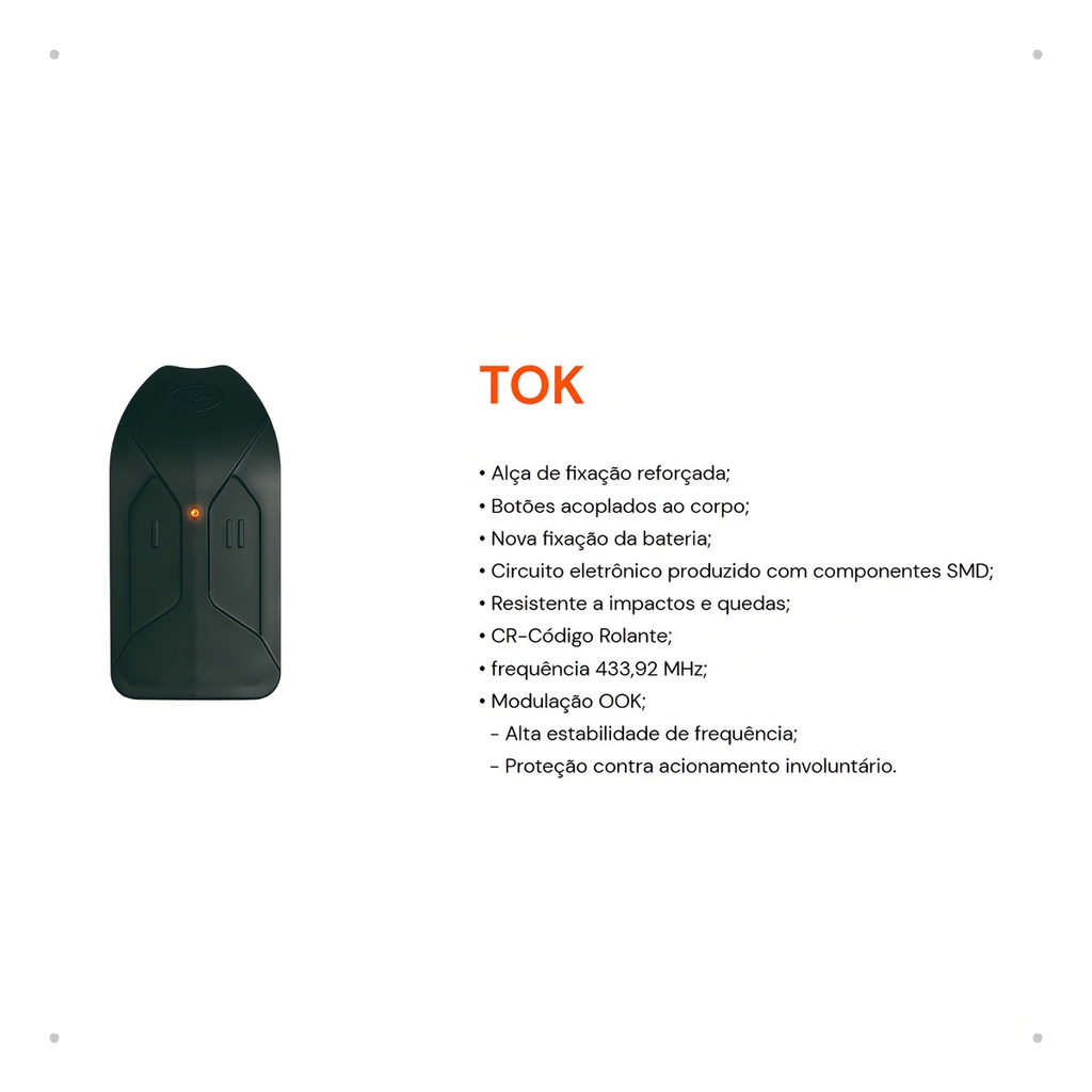 CONTROLE PPA TOK 433,92MHZ