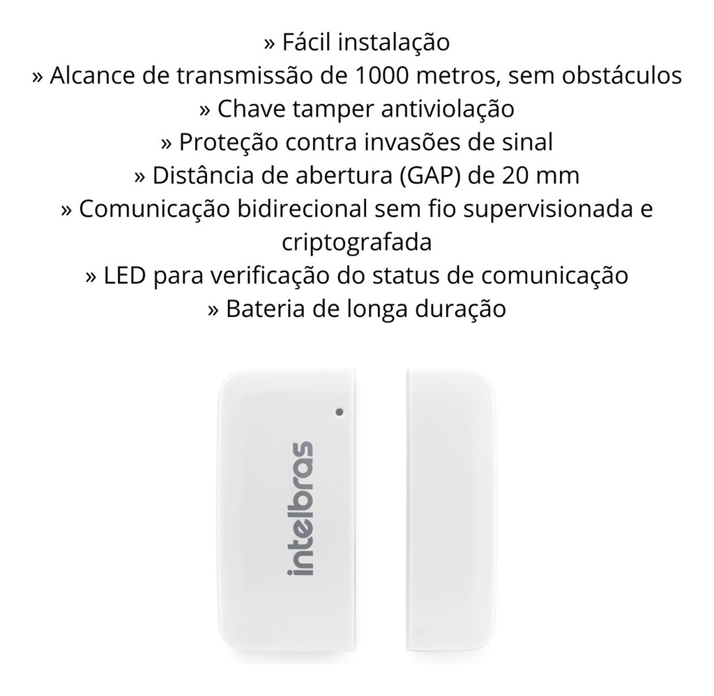 4 X Sensor Magnético De Abertura Sem Fio Xas 8000 Intelbras