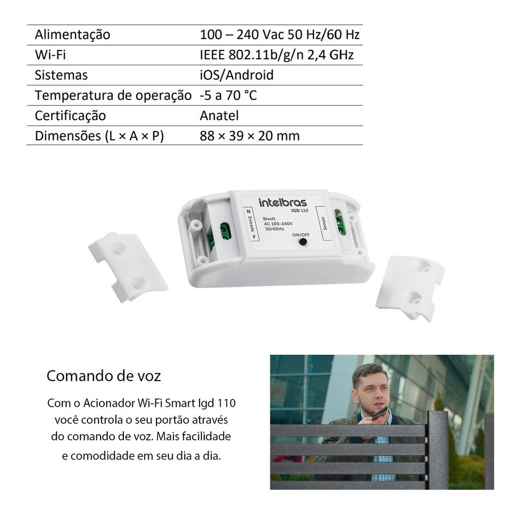 Acionador Wi-Fi Smart IGD 110