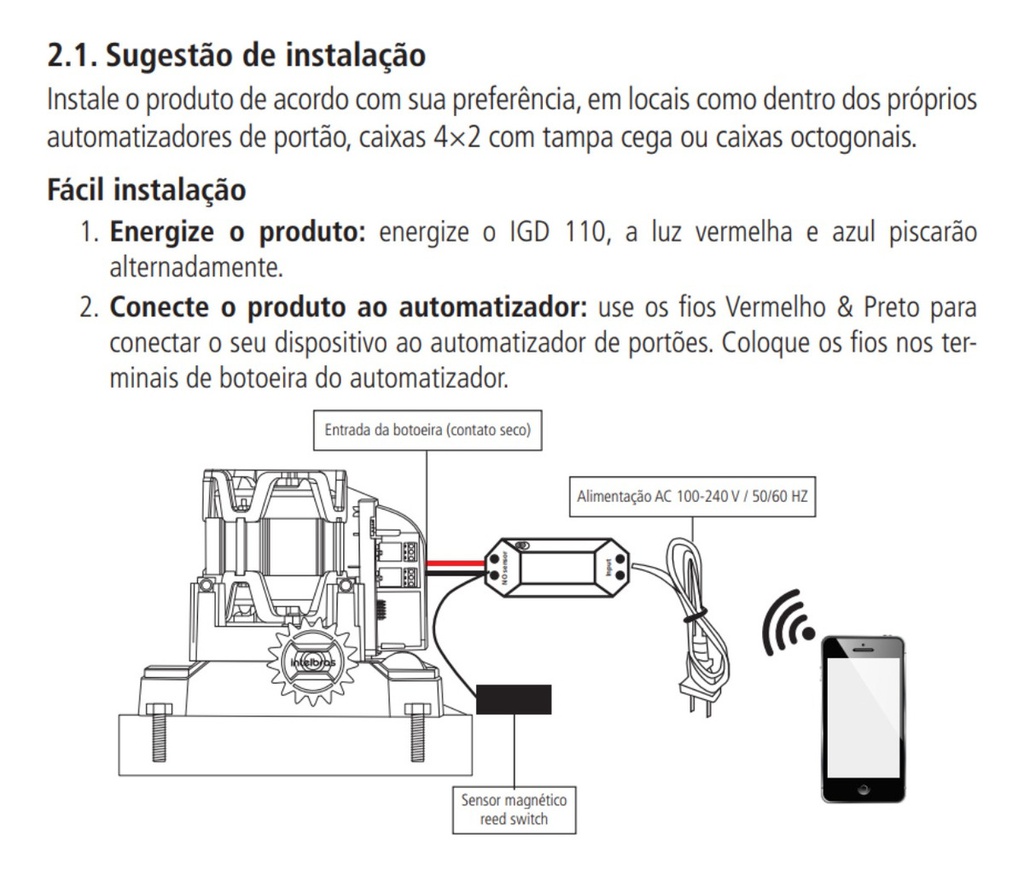Acionador Wi-Fi Smart IGD 110