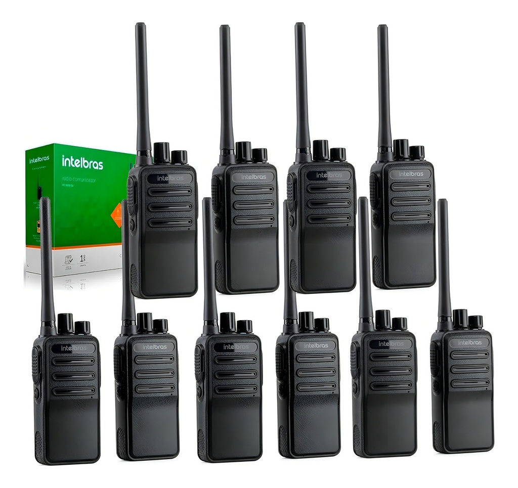 Kit 10 Rádio Comunicador Walkie Talkie Intelbras Rc3002 G2
