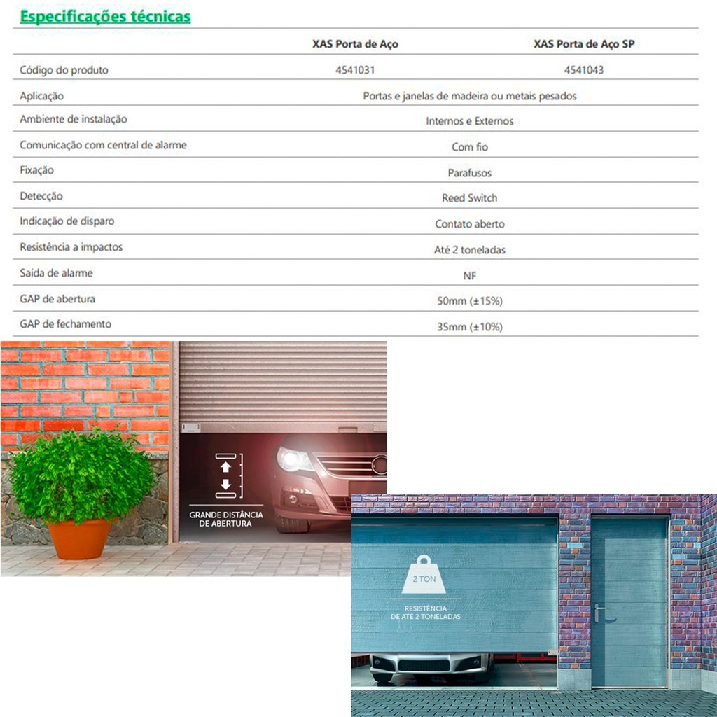 SENSOR MAGNÉTICO XAS PORTA DE AÇO COM SUPORTE