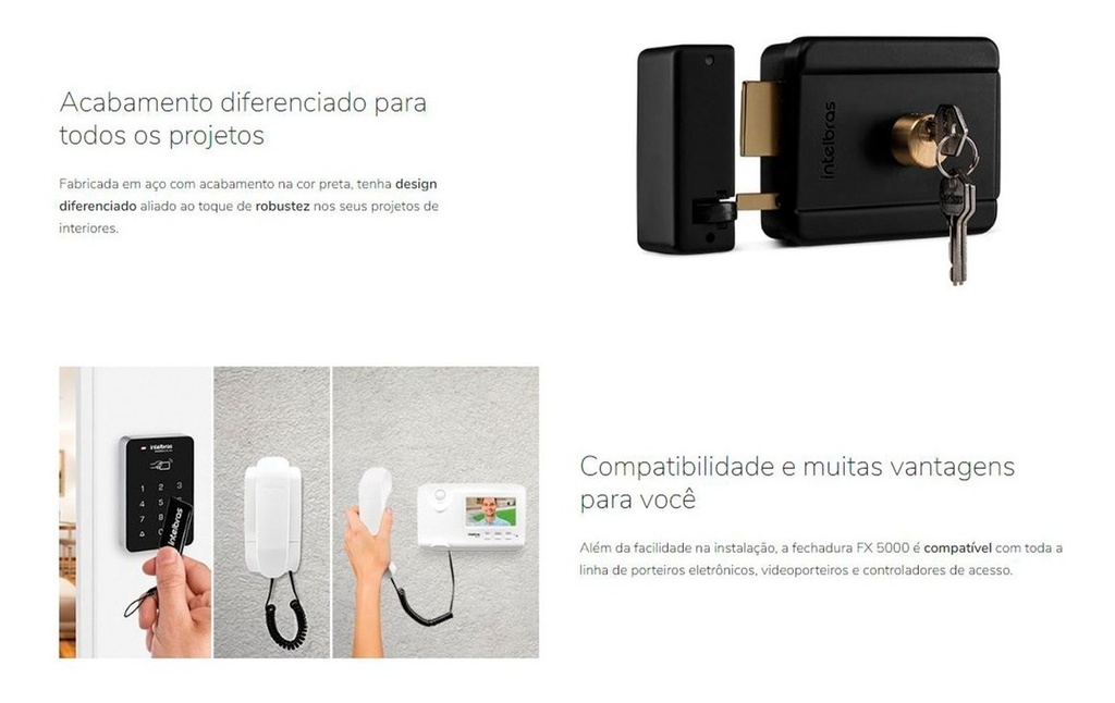 FECHADURA ELETRICA CILINDRO FIXO FX 500