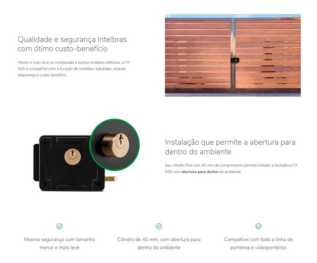 FECHADURA ELETRICA CILINDRO FIXO FX 500