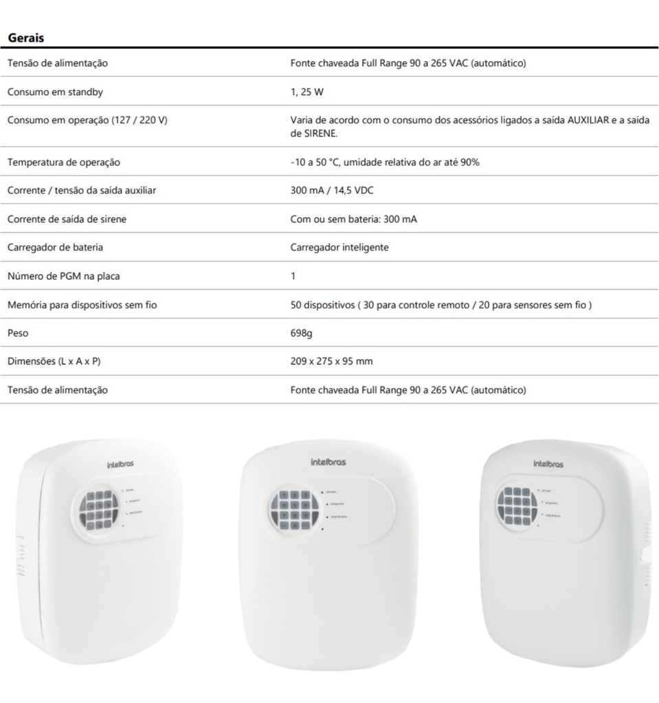 CENTRAL DE ALARME INTELBRAS ANM 24 NET COM CONTROLE