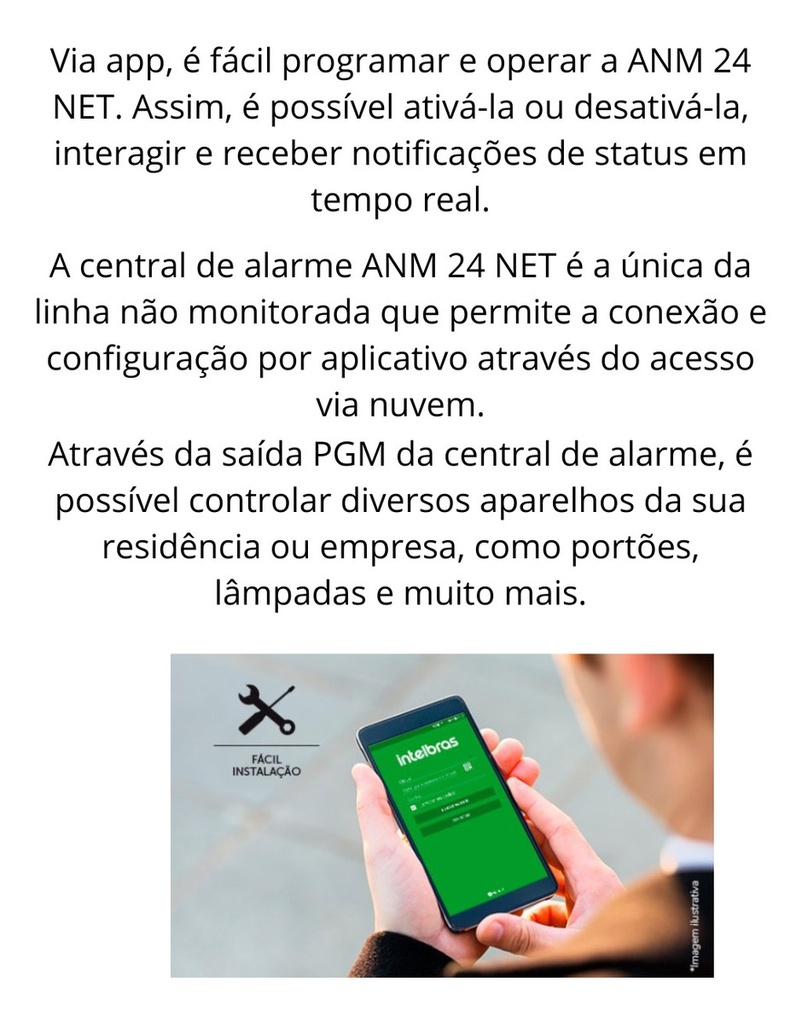 CENTRAL DE ALARME INTELBRAS ANM 24 NET COM CONTROLE