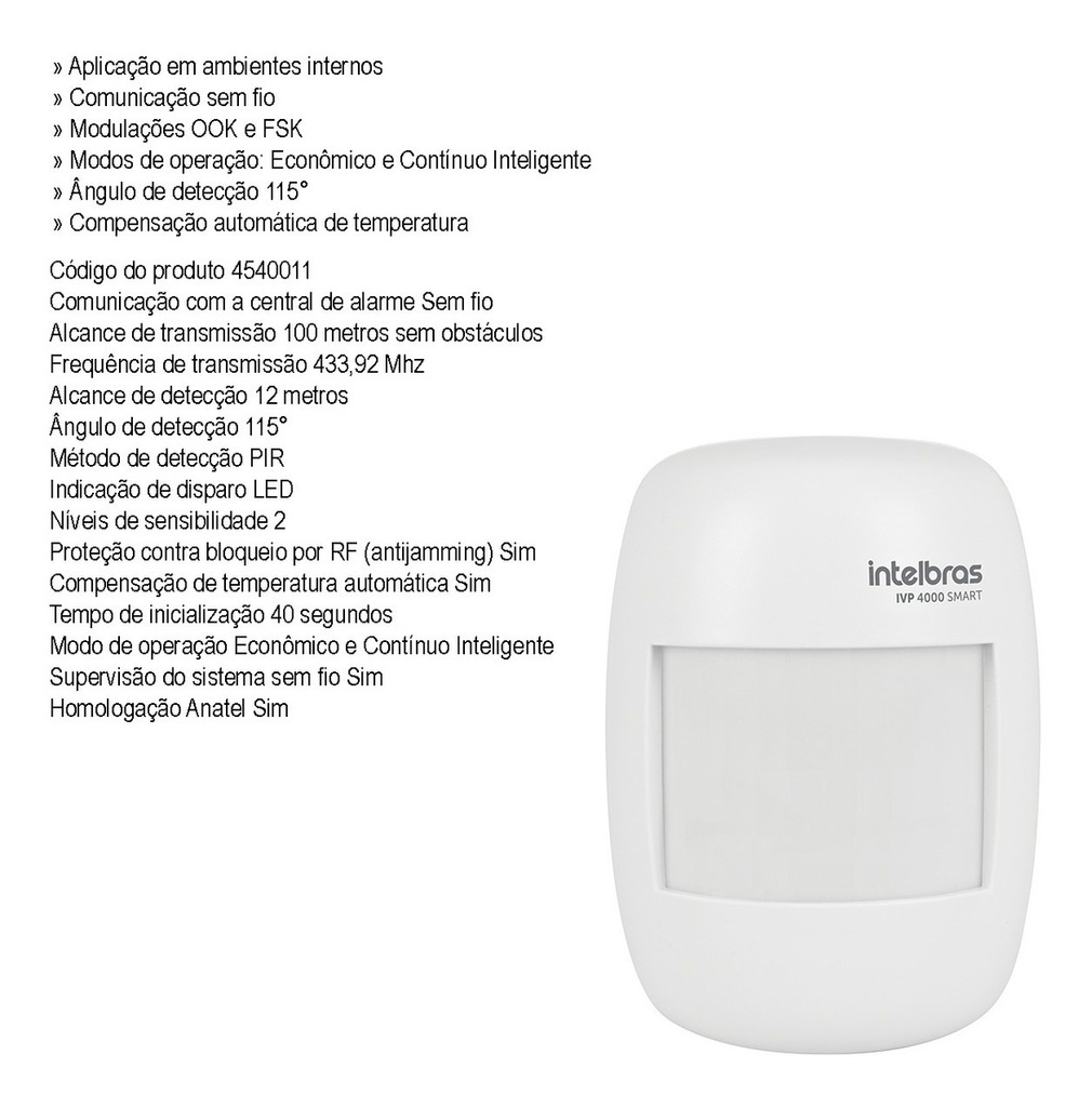 SENSOR IVP 4000 SMART SEM FIO