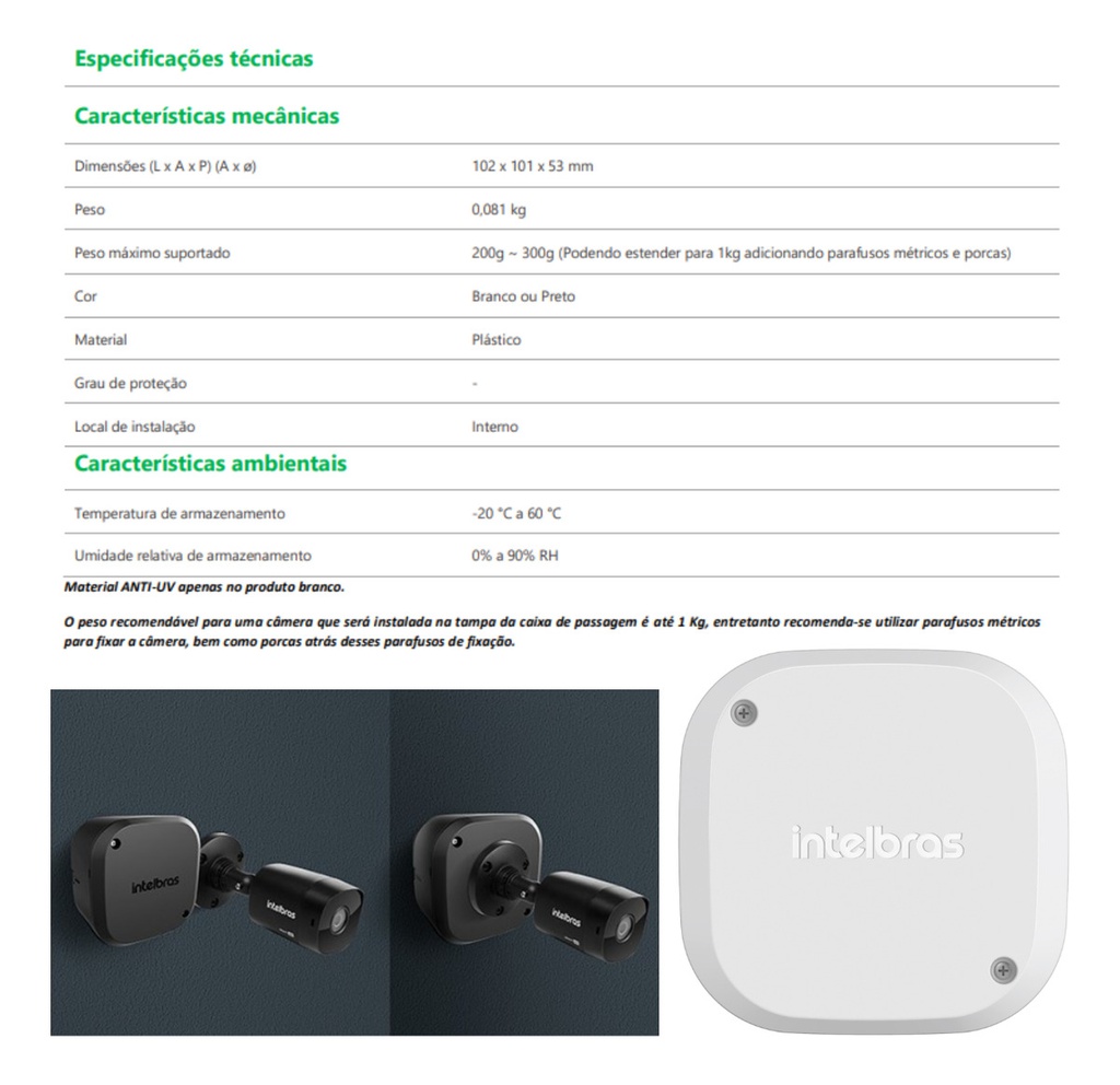 CAIXA PLASTICA DE PASSAGEM VBOX 1100