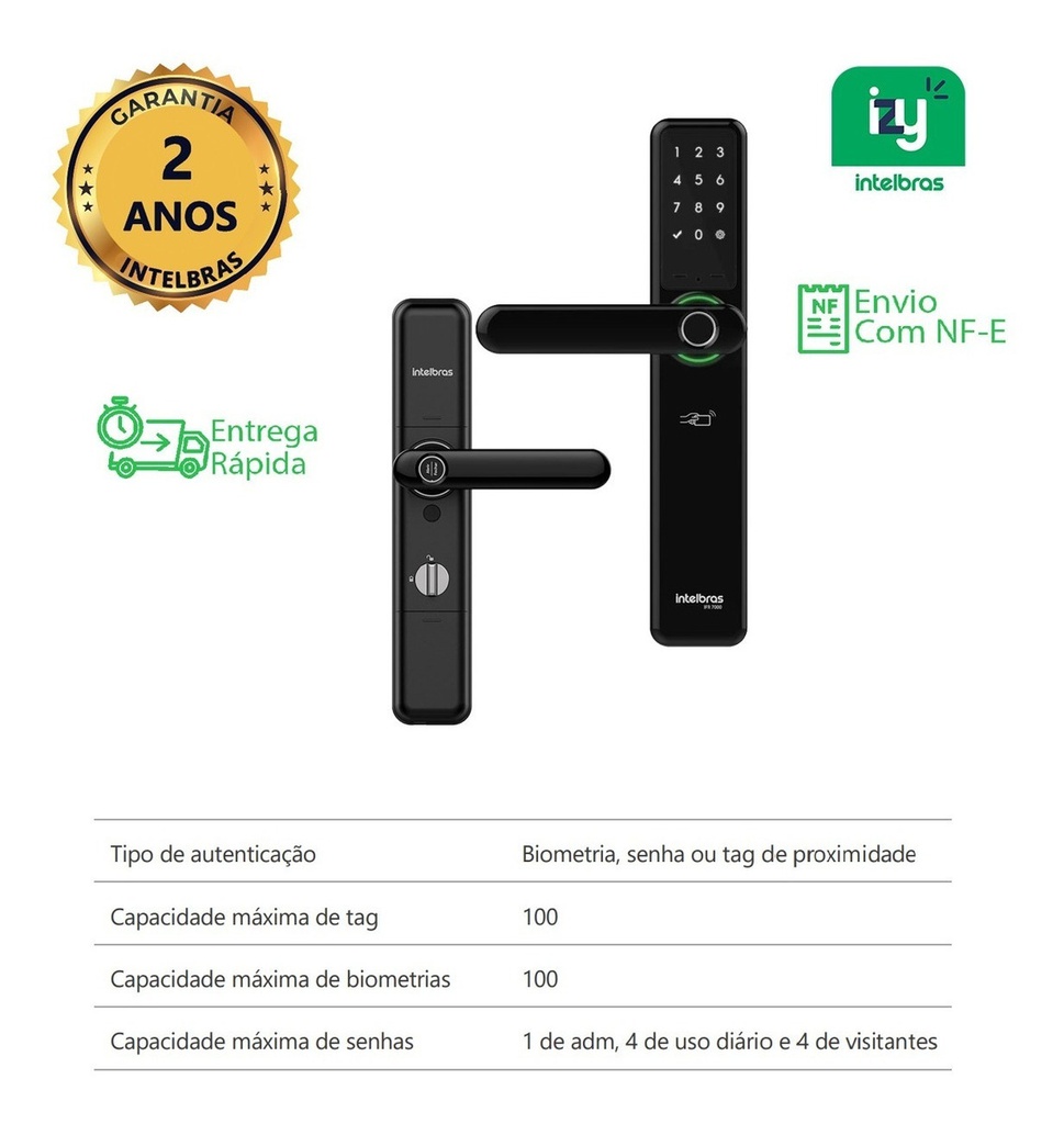FECHADURA SMART DE EMBUTIR COM MAÇANETA IFR 7000