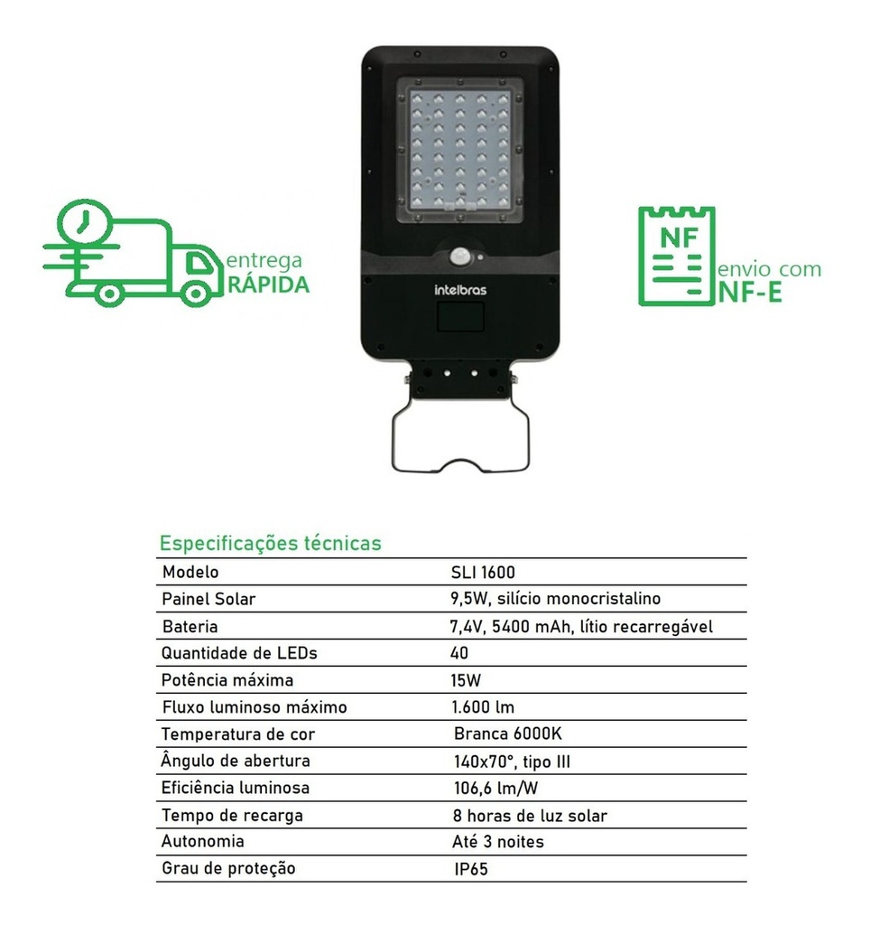LUMINÁRIA SOLAR LSI 1600