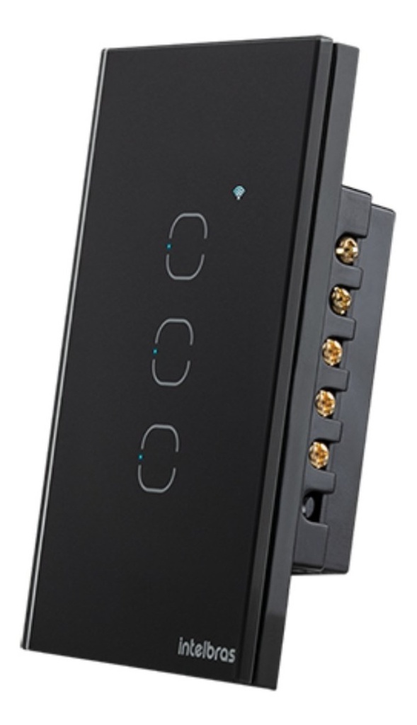 INTERRUPTOR SMART WIFI TOUCH 3 TECLAS EWS 1003 PRETO