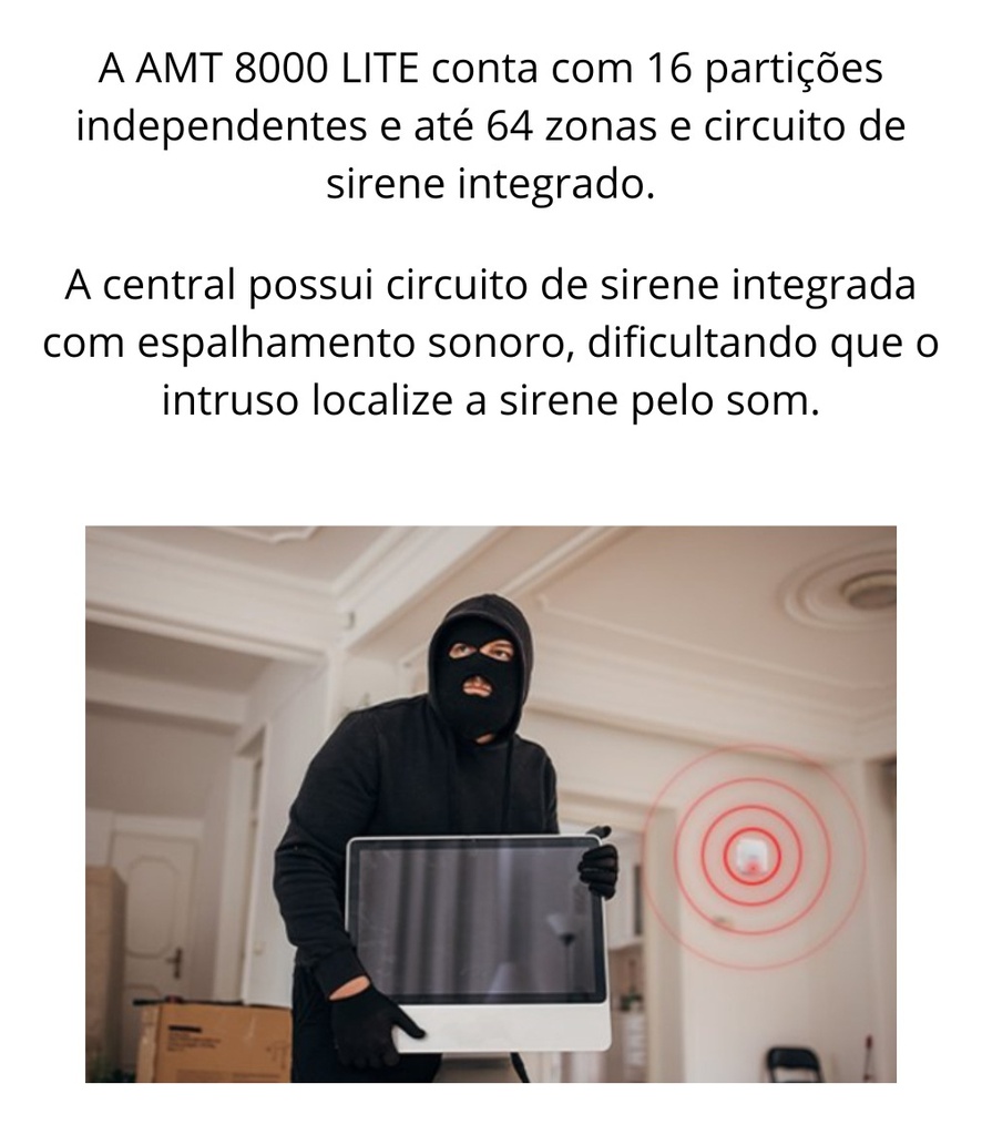 CENTRAL DE ALARME CONTRA ROUBO AMT 8000 LITE