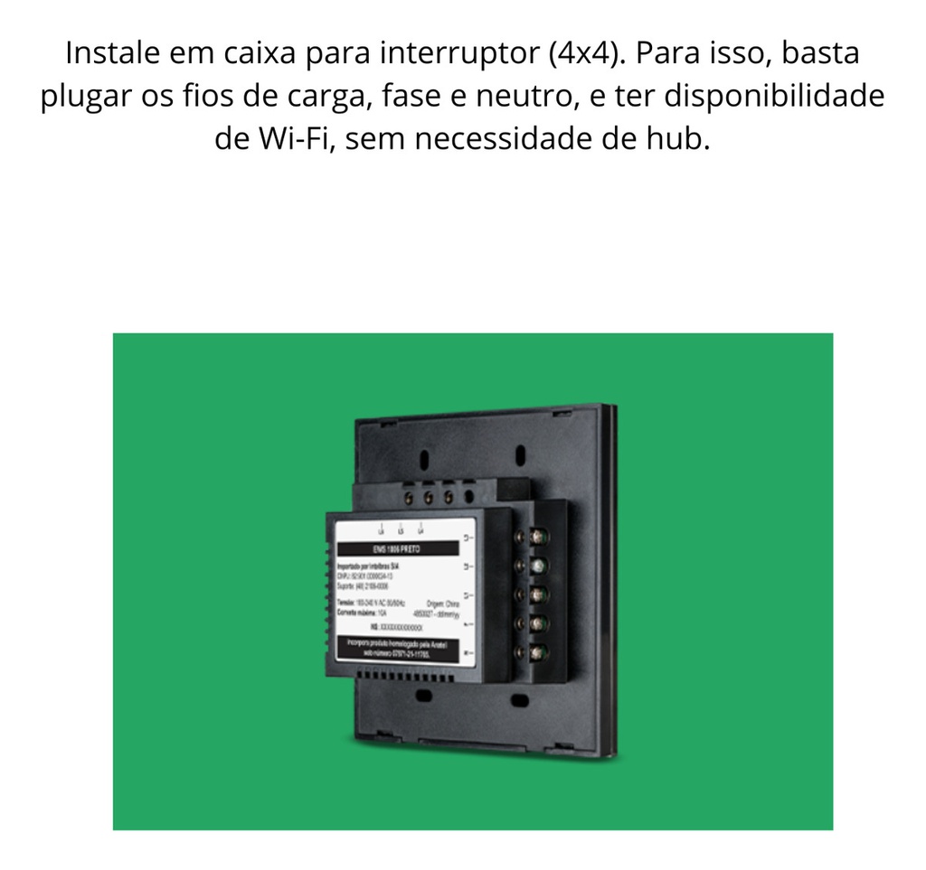 interruptor smart wifi touch ews 1006 branco