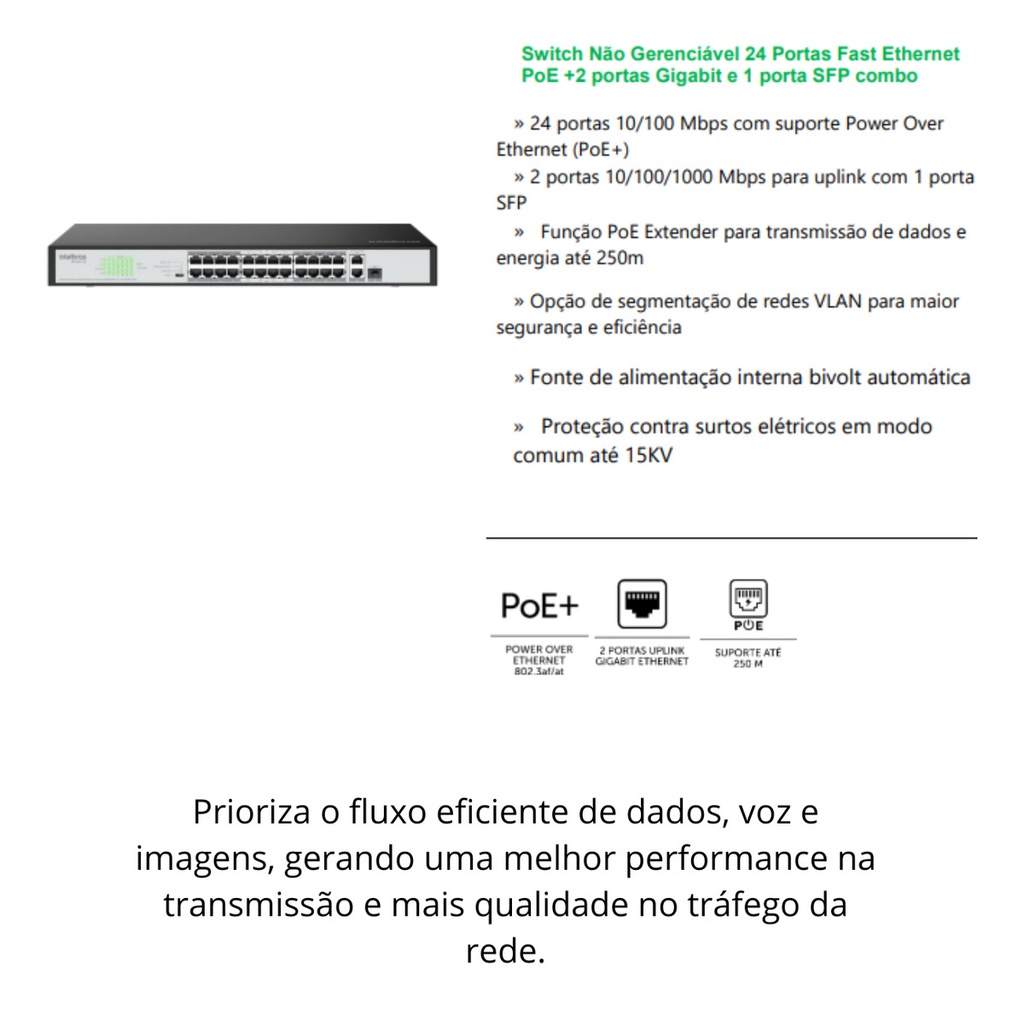 SWITCH NAO GERENCIAVEL 24P FAST SF 2421 POE SKD