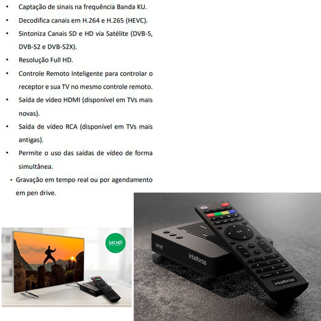 RECEP DIG TV VIA SATELITE C/GRAV RDS 840