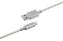 CABO IPHONE - NYLON BRANCO USB LIGHTNING 1.5M EUAL 15 NB