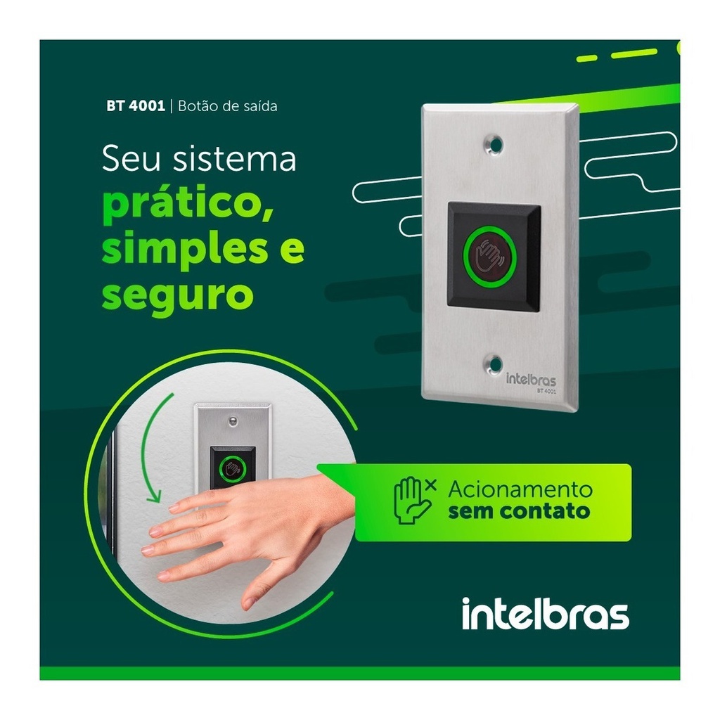 BOTOEIRA ABERTURA INFRAVERMELHO BT 4001 EMBUTIDO