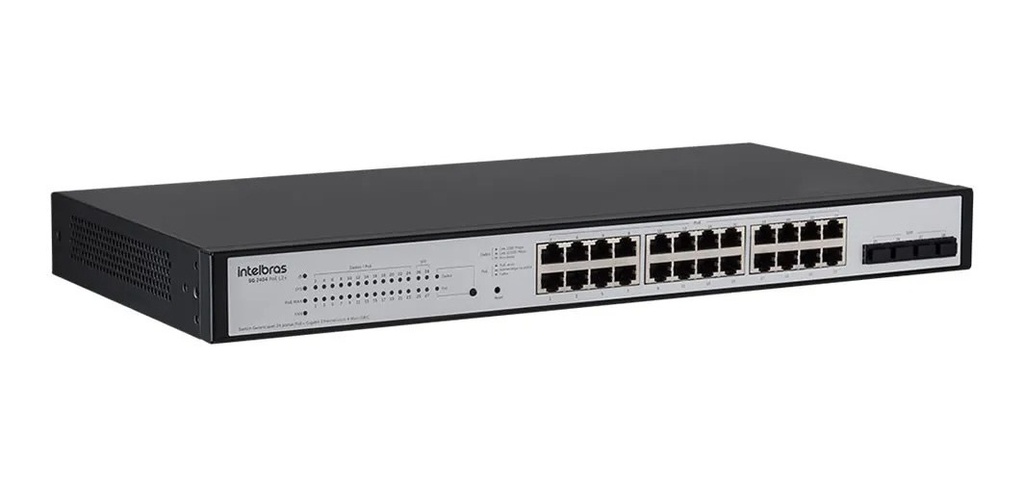 SWITCH GERENCIÁVEL 24PG + 4PGBIC - SG 2404 POE L2+