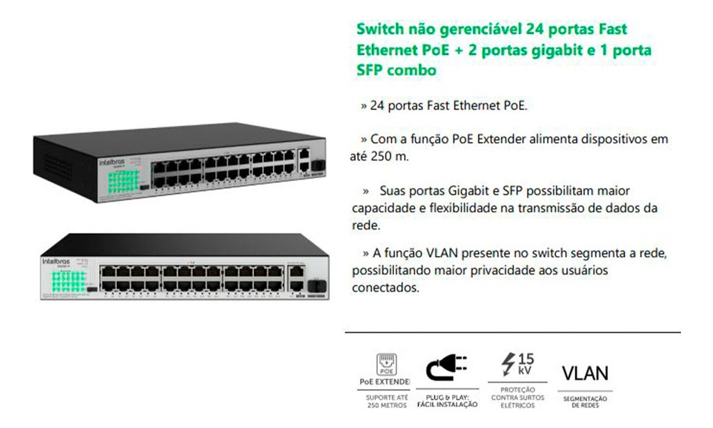 SWITCH FAST ETHERNET POE 24P S1026F-P