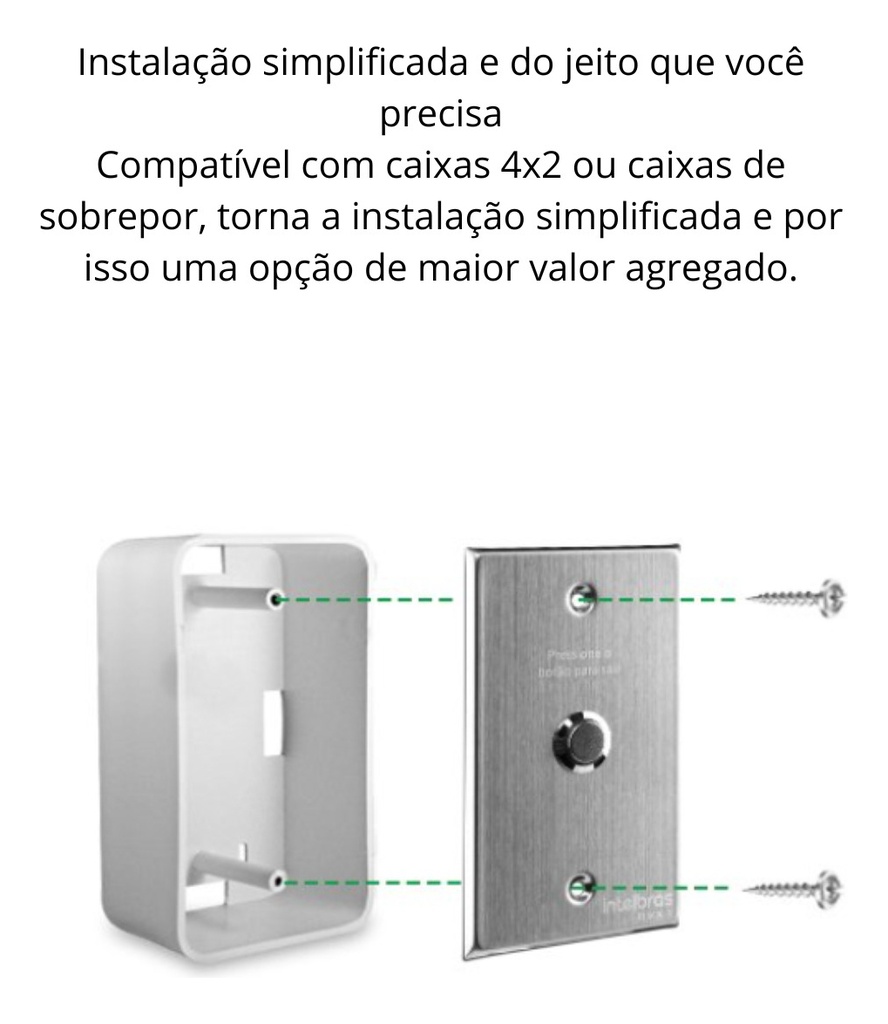 BOTOEIRA INOX EMBUTIR 4X2 BT 5000 INTERNO