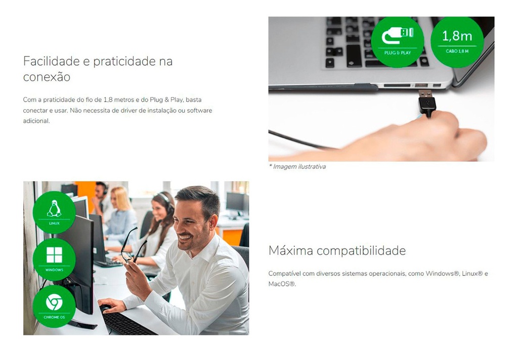 MOUSE INTELBRAS MCI20 -COM FIO PRETO