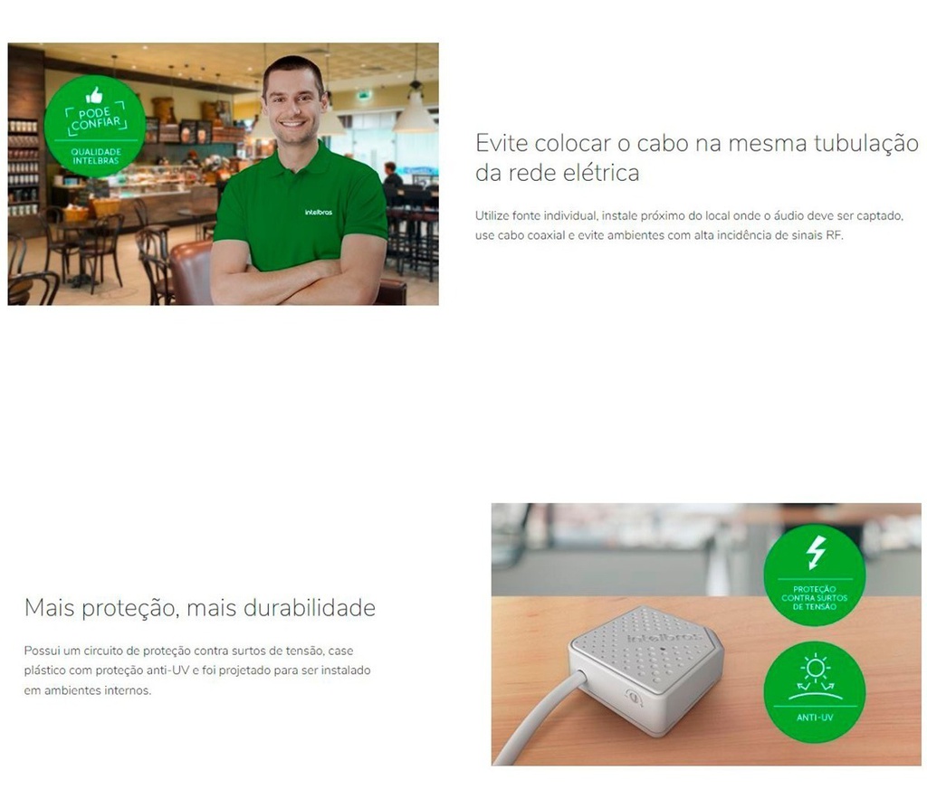 Microfone p/ Sistema de Segurança MIC 3080.