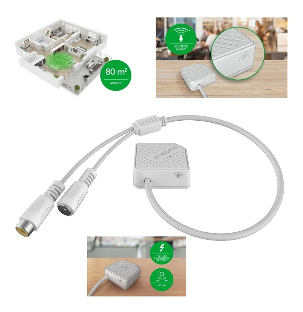 Microfone p/ Sistema de Segurança MIC 3080.