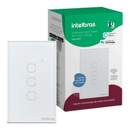 [1049] INTERRUPTOR SMART WI-FI TOUCH 3 TECLAS EWS 1003 BRANCO