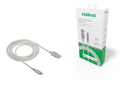 [222] CABO IPHONE - NYLON BRANCO USB LIGHTNING 1.5M EUAL 15 NB